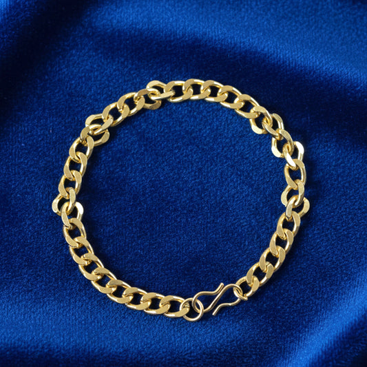 Classic Gold Finish Chain Link Bracelet For Men And Women (1 Pc)
