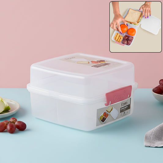 1 Large And 3 Small -compartment 1400 Ml Multipurpose Lunch Box (1400 Ml  1 Pc)