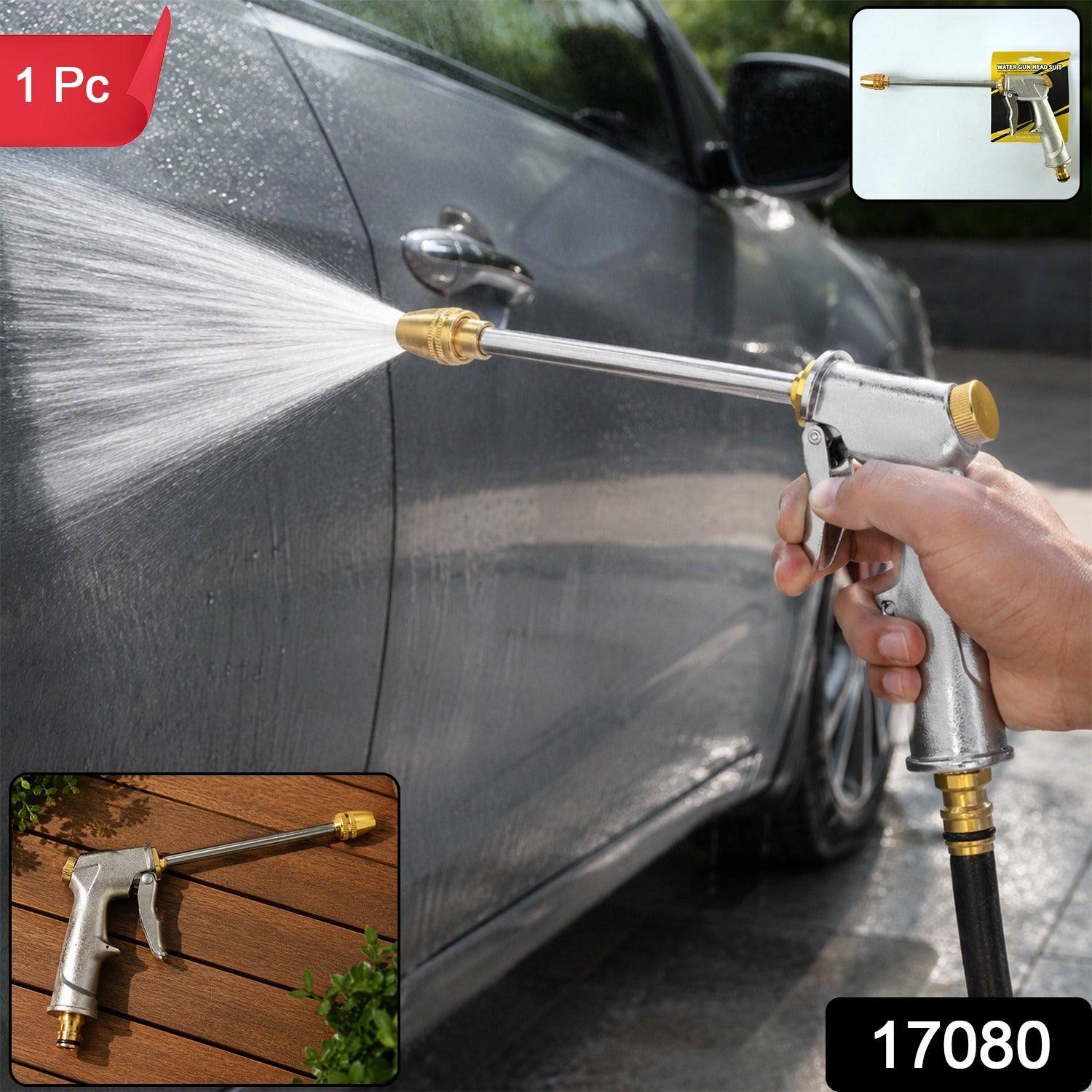 High Pressure Metal Water Gun  Powerful Cleaning  Garden Use