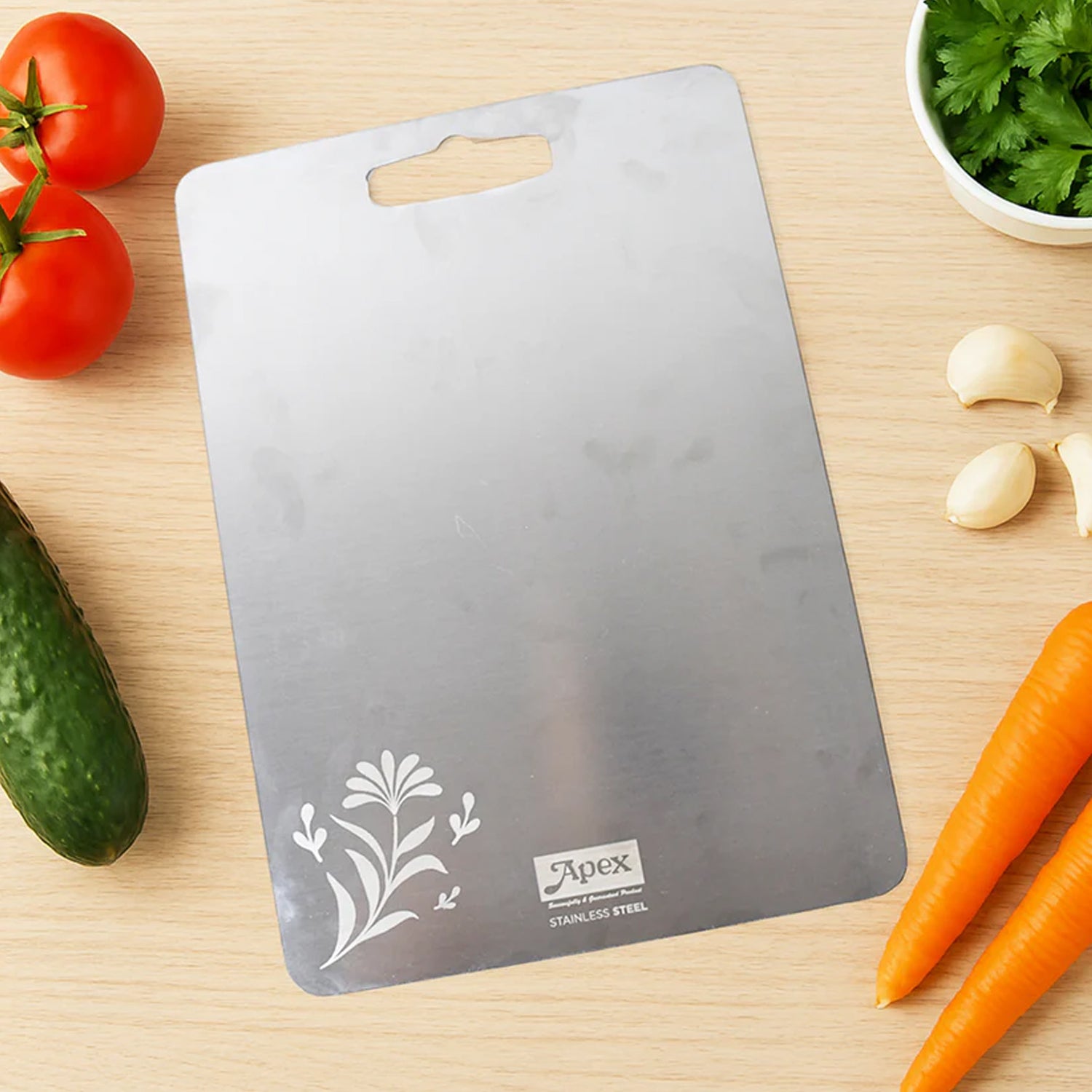Apex Large Stainless Steel Multipurpose Chopping  Cutting Board (260x360mm  1 Pc)