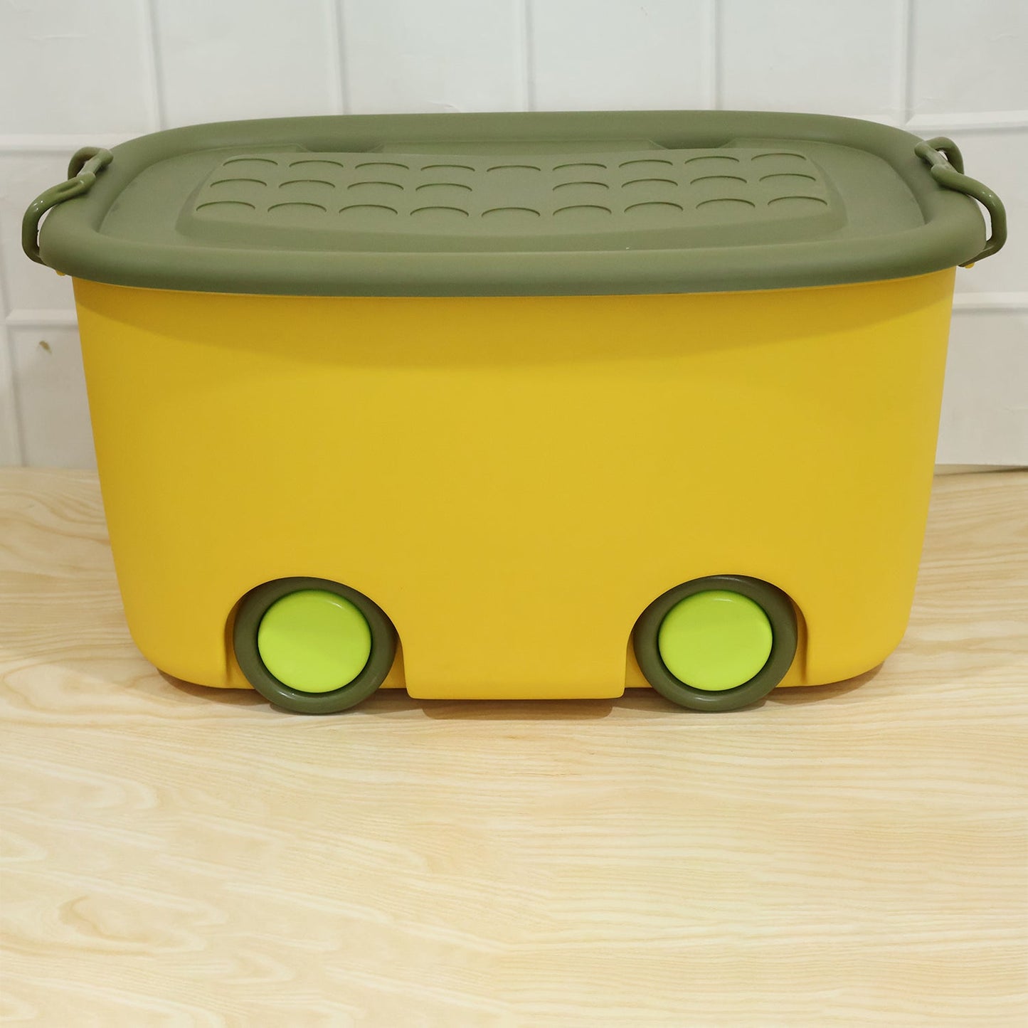 Rolling Storage Container Box With Wheels And Lid 25 Litre For Toys (1 Pc)