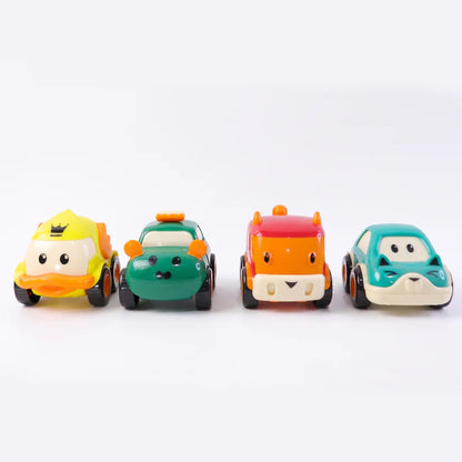 Funwoods Animal Cartoon Pull-back Toy Car - (4 Pc  Set)