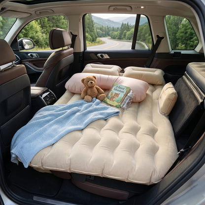 Car Air Mattress Bed Set With Inflatable Pillows And Cushions (1 Set  Mix Design)