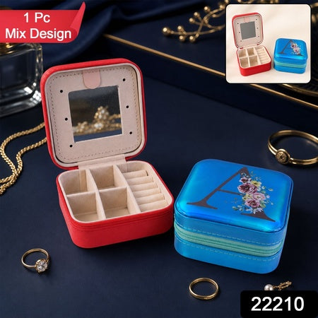 Mini Jewelry Organizer Box With Mirror For Rings And Earrings (1 Pc)