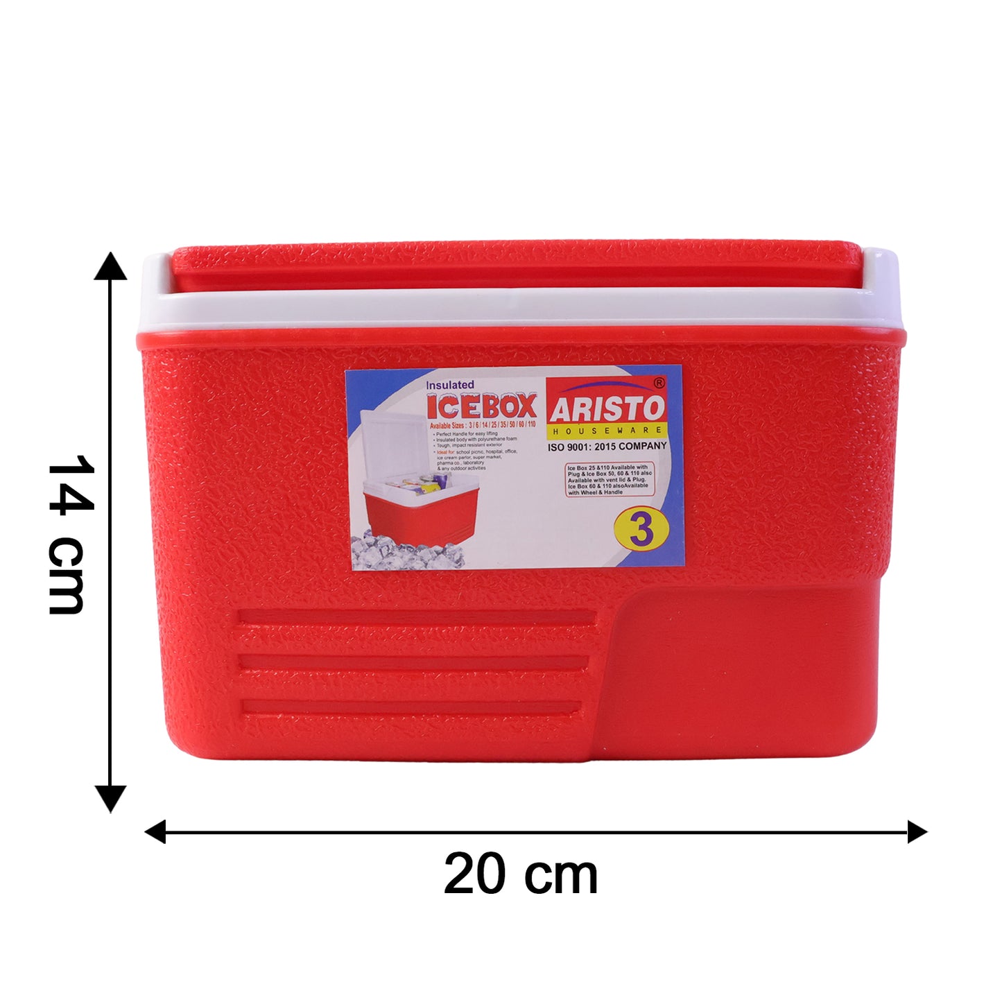 Heavy Duty Insulated Ice Box (1 Pc Red  3ltr)