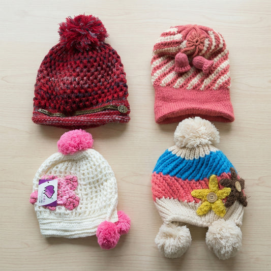 Cute Winter Woolen Knitted Caps For Men  Women (1 Pc Mix Design)
