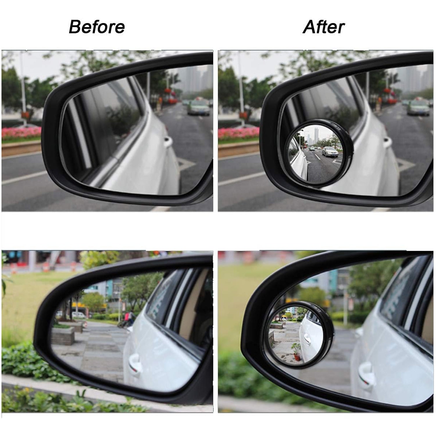 2 Pc Car Blind Spot Convex Side Mirror Set