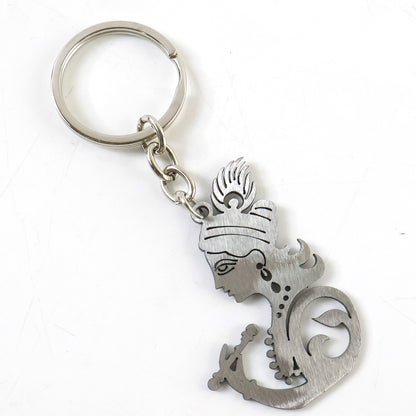 Premium Metal Krishna Face Keychain 1 Pc