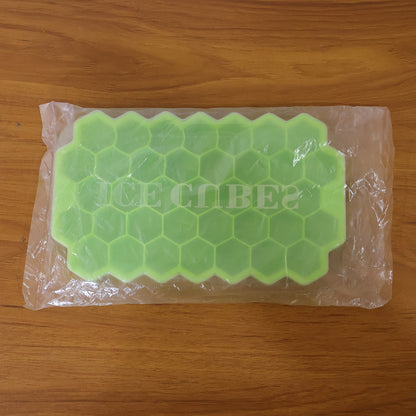 Premium Honeycomb Silicone Ice Cube Tray With Lid (1 Pc)