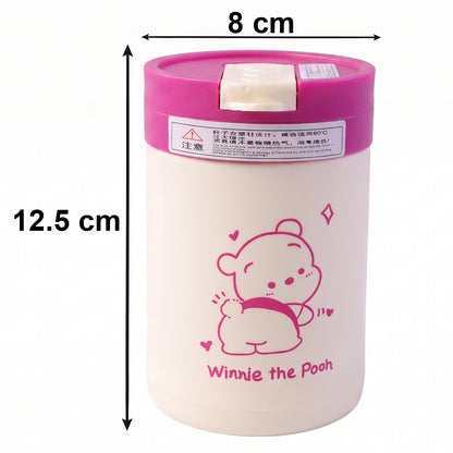 Cute Cartoon Printed Glass Tumbler With Lid And Straw (400 Ml)