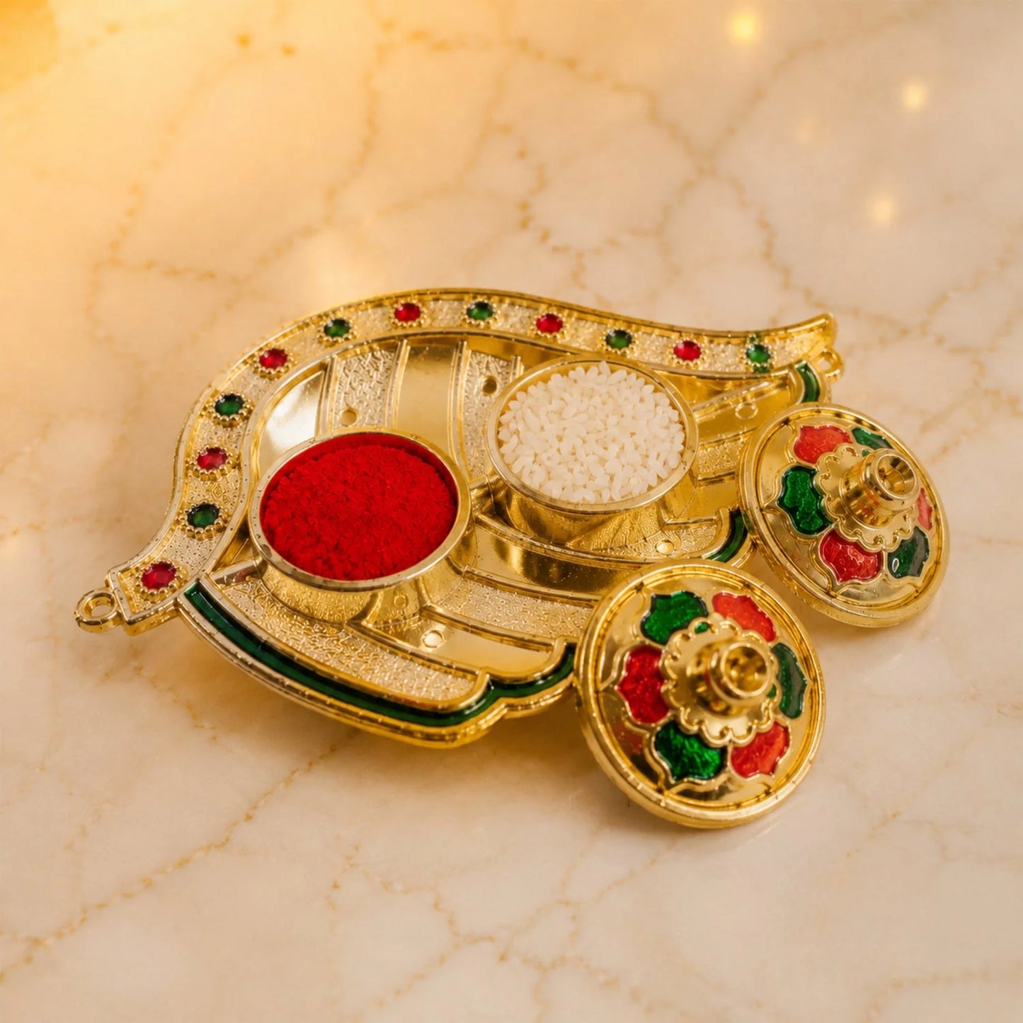 Mango Shaped Kankavati Kumkum Holder For Puja And Tilak Rituals (1 Pc)