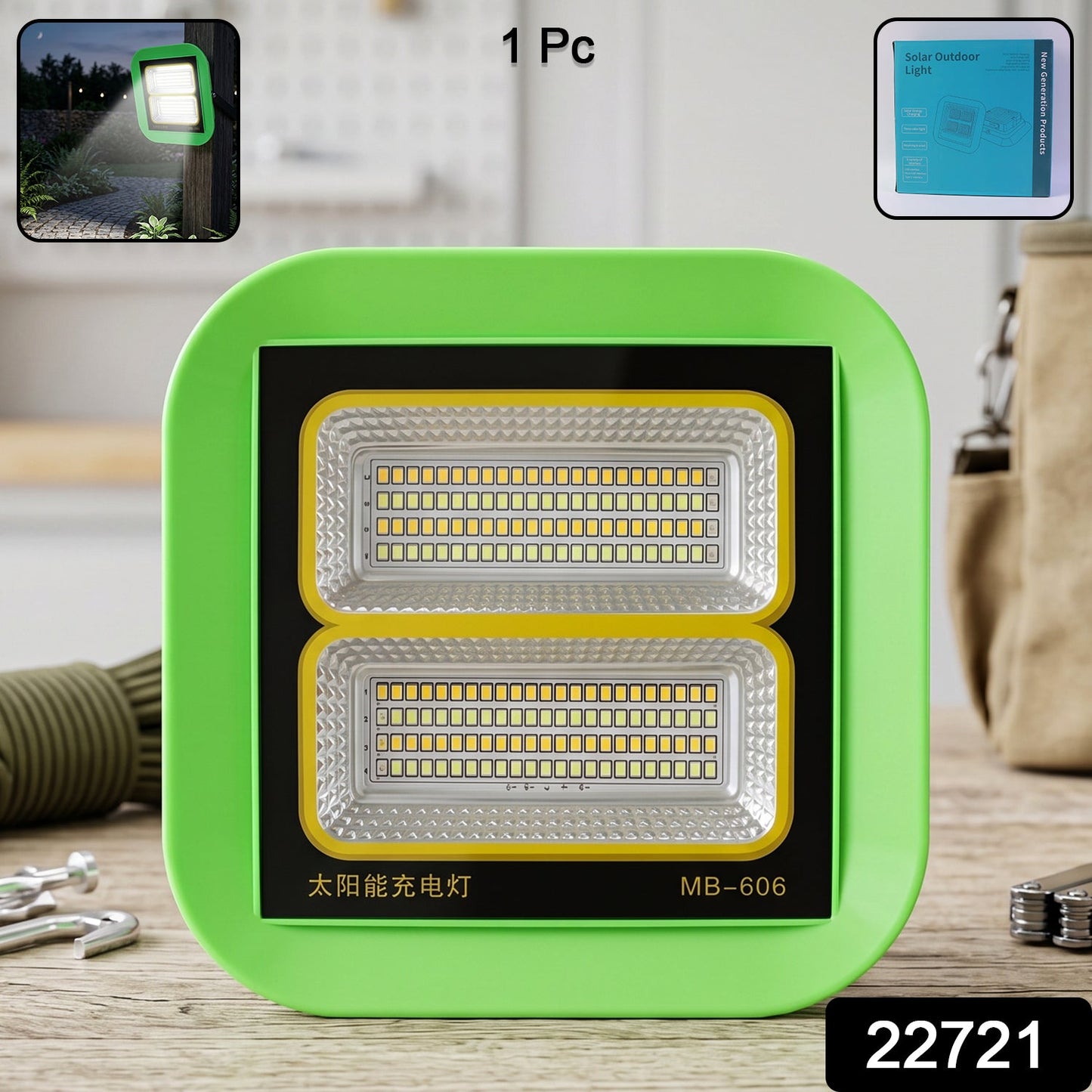 Solar Rechargeable Led Flood Light  Portable Outdoor Illumination