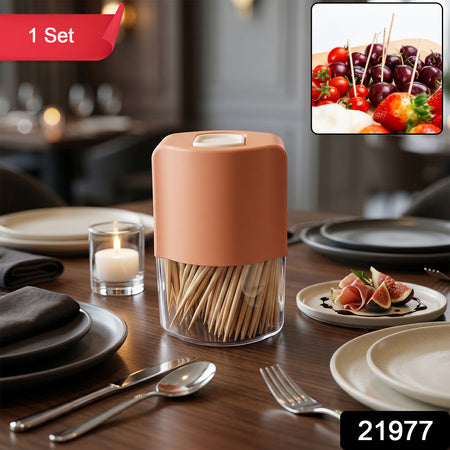 Toothpick Dispenser Box Set Automatic Pop-up Holder For Dining Table (1 Set)