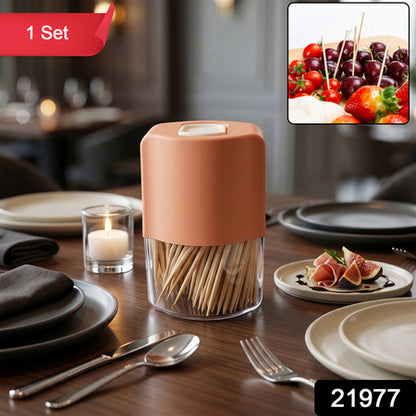 Toothpick Dispenser Box Set Automatic Pop-up Holder For Dining Table (1 Set)