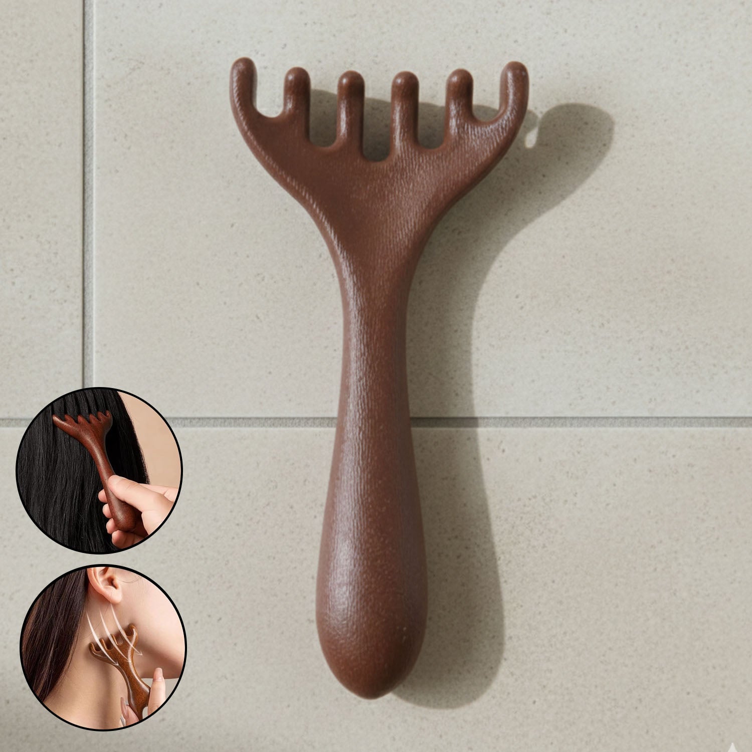 Manual Wooden Style Head  Neck Scalp Massager (1 Pc)