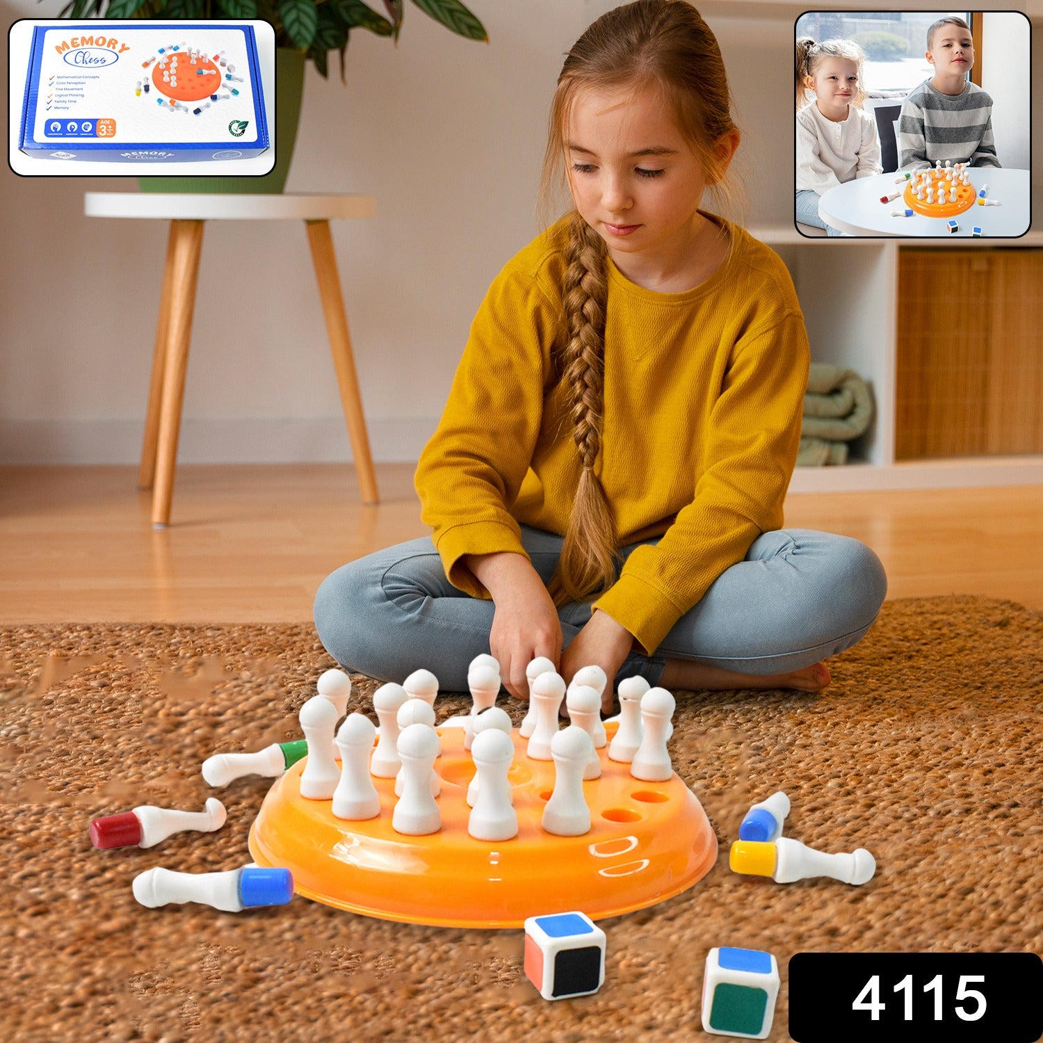 Plastic Brain Teaser Memory Chess Game (1 Set)