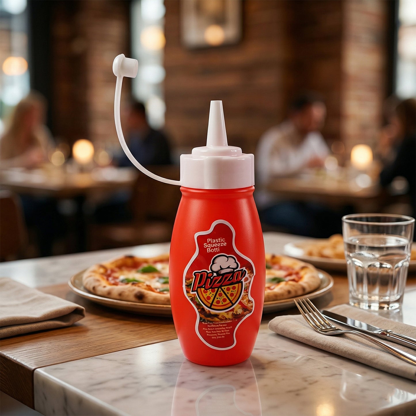 Small Plastic Squeeze Sauce Bottle For Pizza Ketchup Mayonnaise Dispensing (1 Pc)