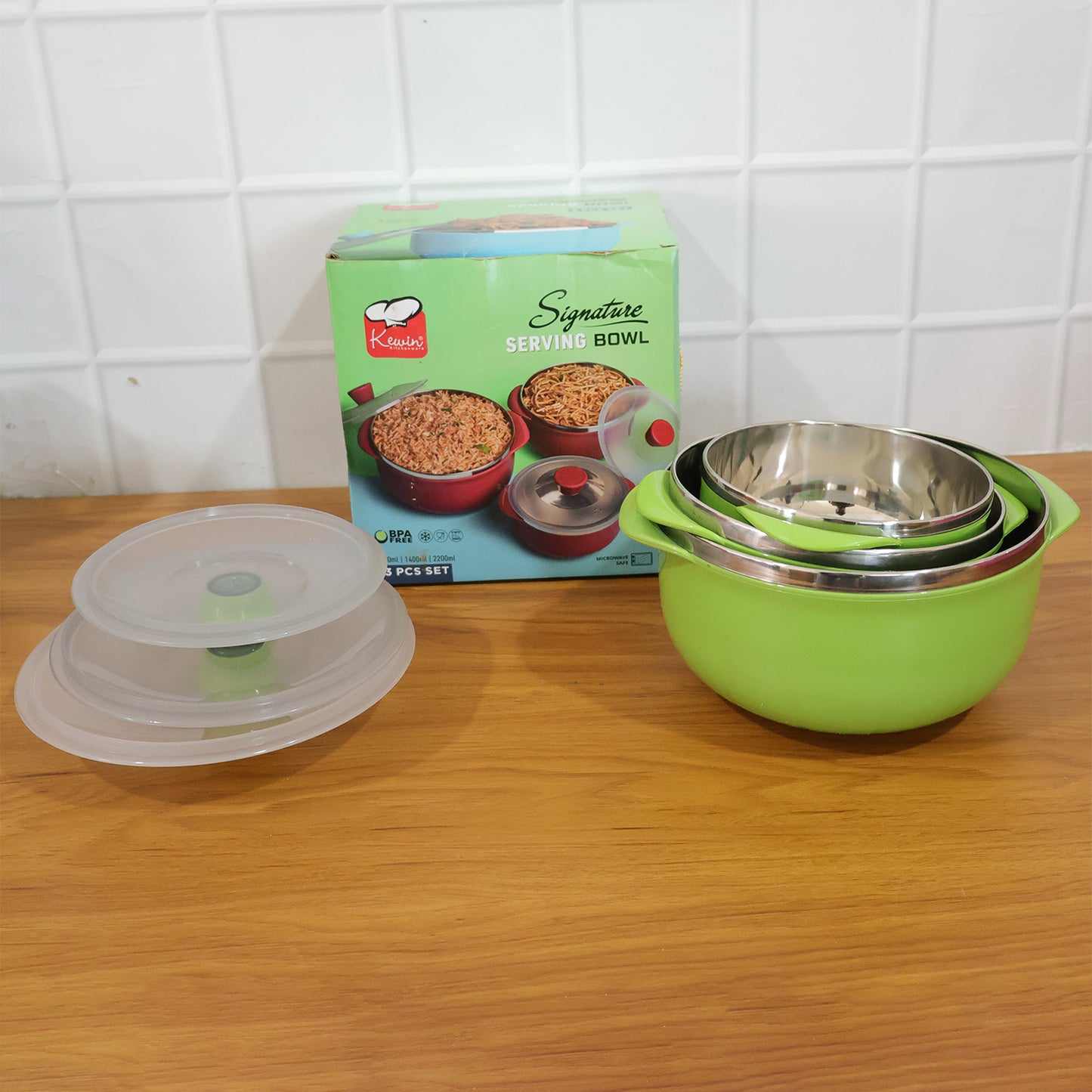 Signature Multipurpose Kitchen Serving Bowl (1000ml1400ml2200ml3 Pc Set)