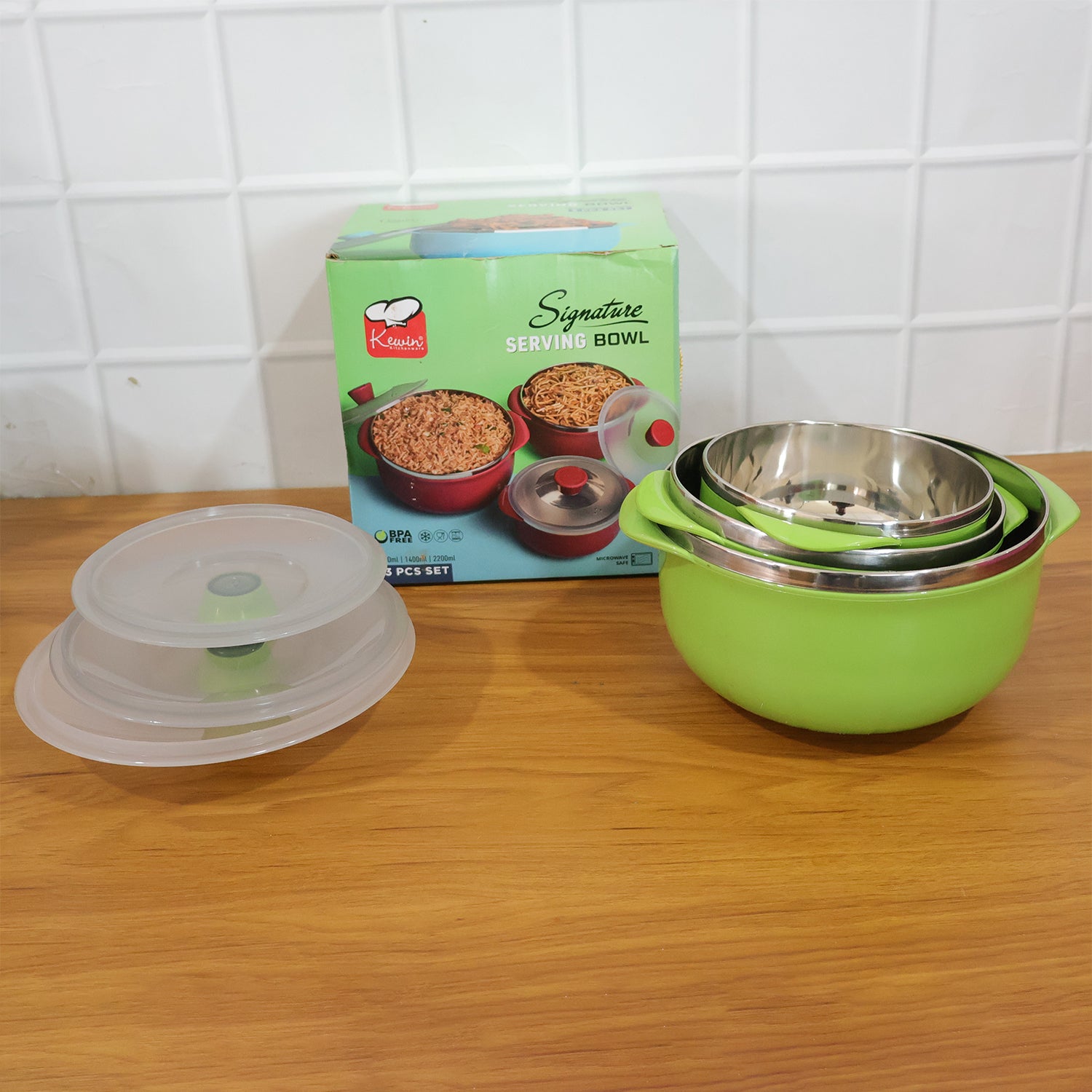 Signature Multipurpose Kitchen Serving Bowl (1000ml1400ml2200ml3 Pc Set)
