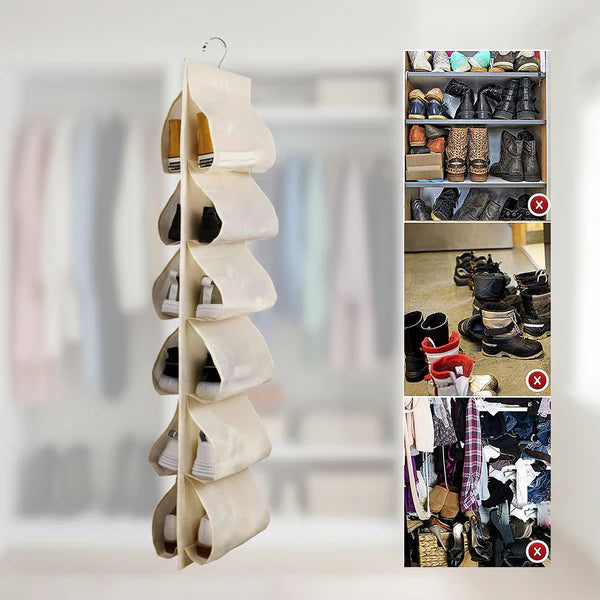 12 Grids Hanging Storage Bag (1 Pc  12 Pocket  Mix Color)