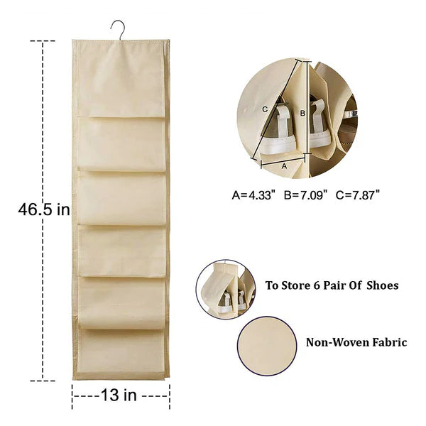 12 Grids Hanging Storage Bag (1 Pc  12 Pocket  Mix Color)
