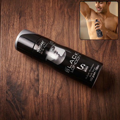 Sagar Just Black London Perfume Body Spray Deodorant For Men (200 Ml)