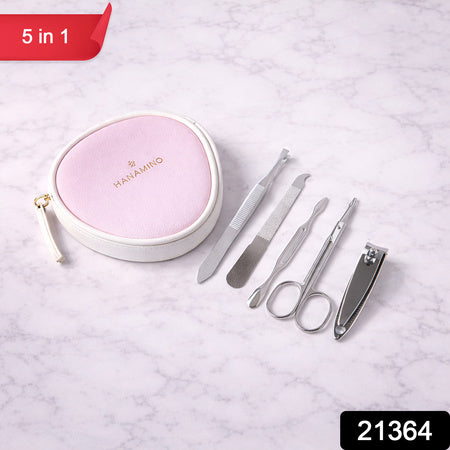 5 In 1 Manicure Pedicure Grooming Kit Nail Care Set With Storage Case