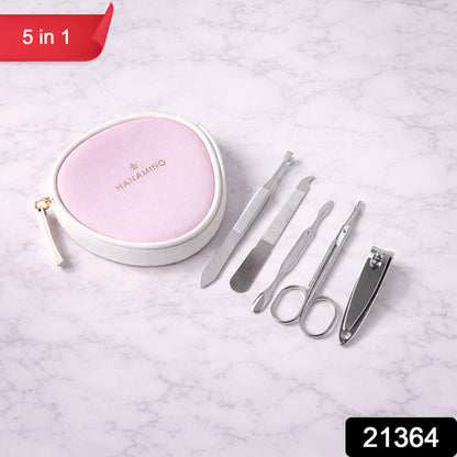 5 In 1 Manicure Pedicure Grooming Kit Nail Care Set With Storage Case