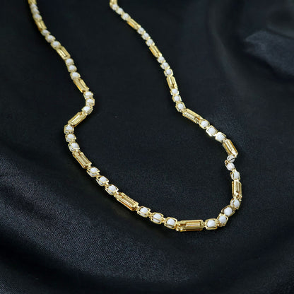 Gold-tone Designer Chain Necklace (1 Pc)