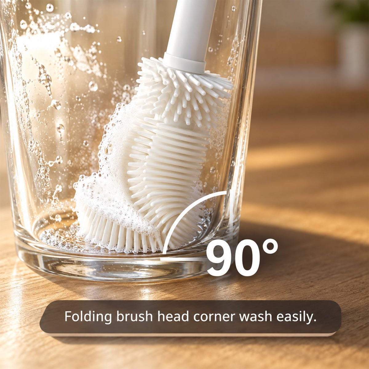 Silicone Cup And Bottle Cleaning Brush With Flexible Bristles For Kitchen (1 Pc)