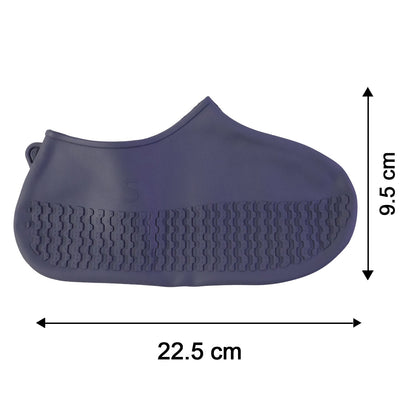 Reusable Waterproof Silicone Rain Shoe Cover Grey Small Non Slip (1 Pair)