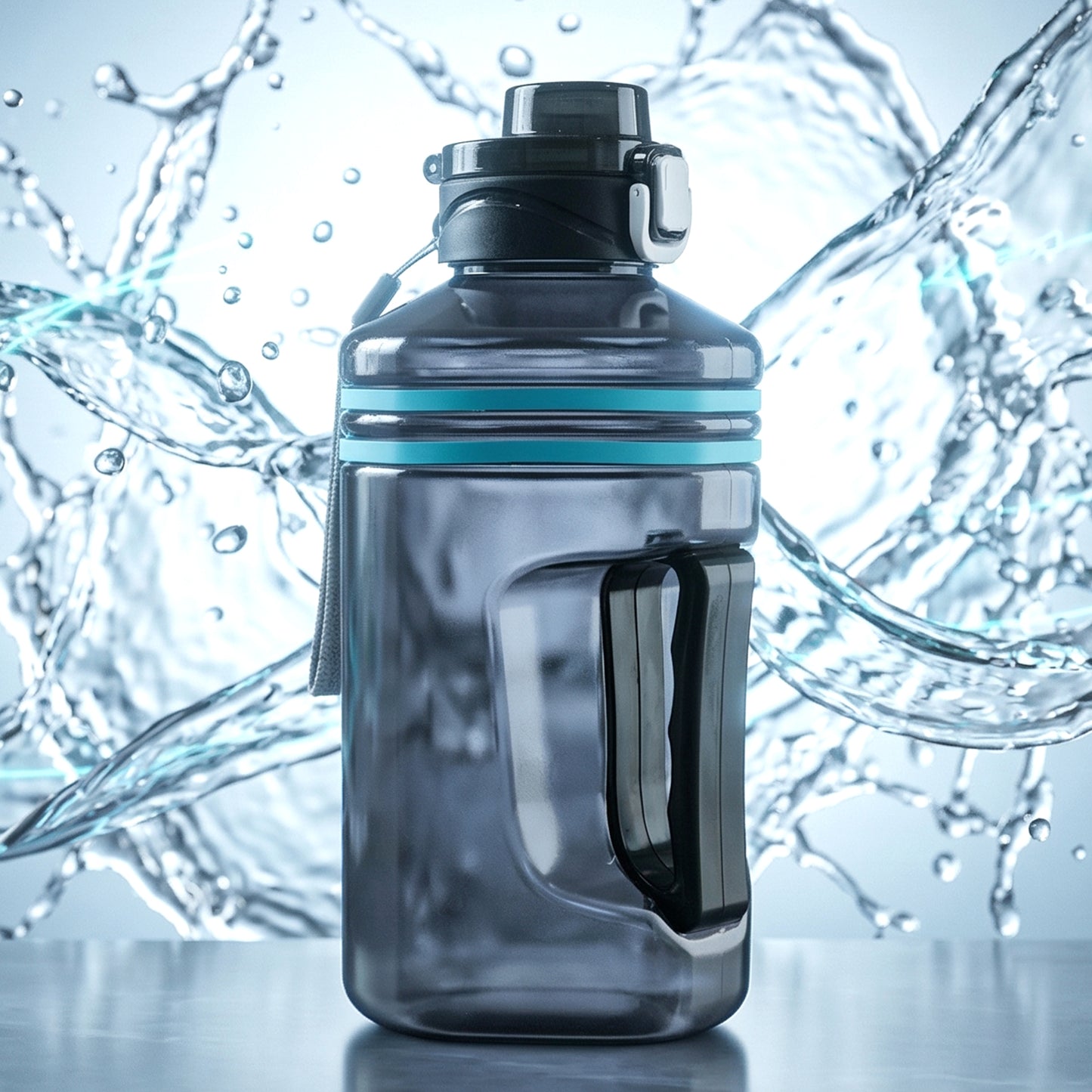 Large Square Gallon Style Water Bottle With Handle 1500 Ml