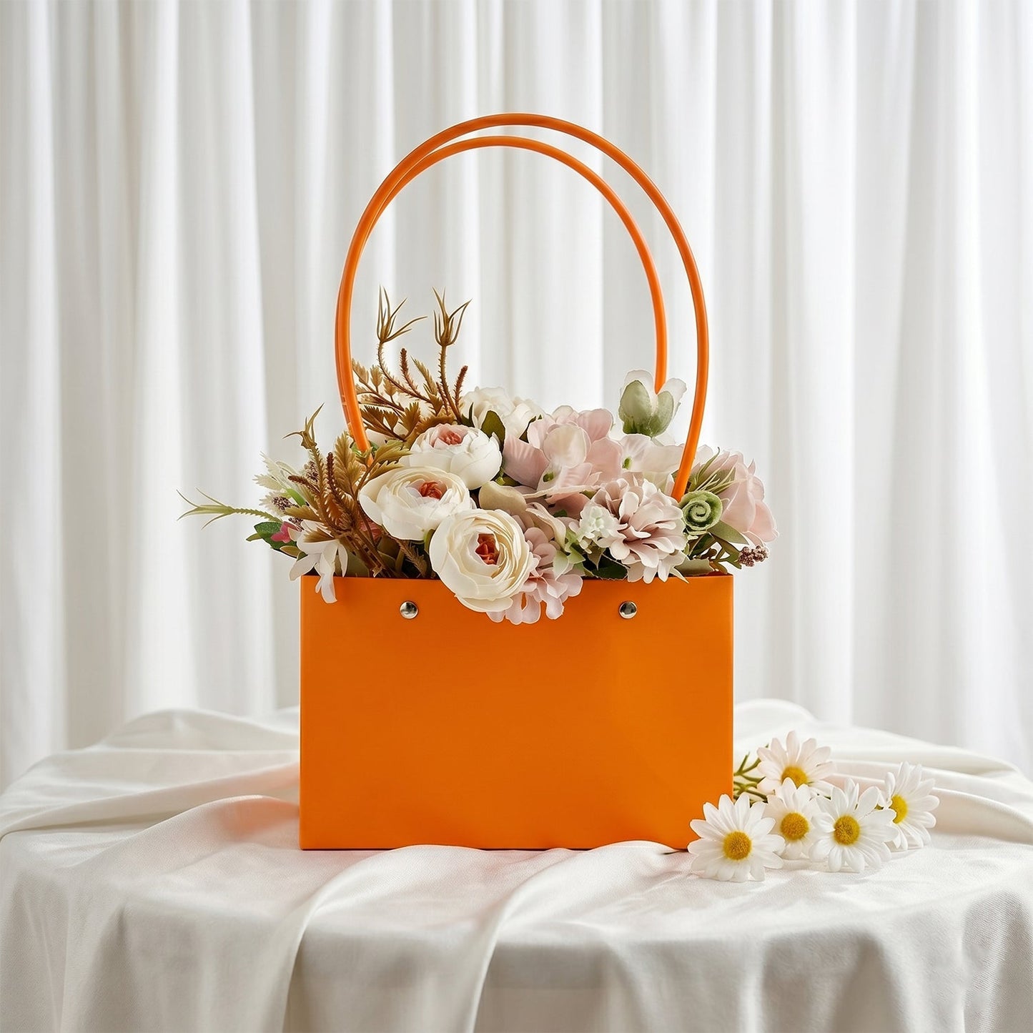 Stylish Foldable Flower Packaging Bag With Handle For Bouquet And Gifting (1 Pc)
