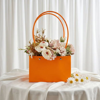 Stylish Foldable Flower Packaging Bag With Handle For Bouquet And Gifting (1 Pc)