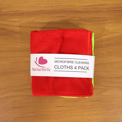 Microfiber Cleaning Cloths 4 Pc Set Multipurpose Cleaning Towel Napkin