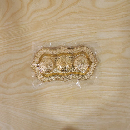Triveni Kankavati Kumkum Holder With 3 Compartments For Puja And Tilak (1 Pc)