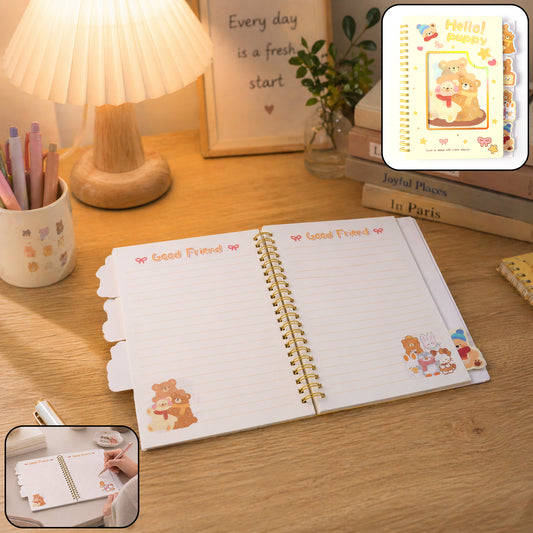 Cute Cartoon Printed Spiral Diary Notebook (54x196 Mm)