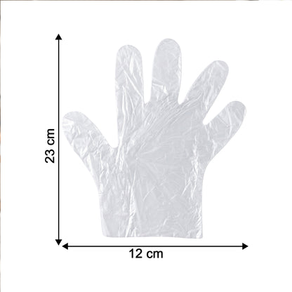 Disposable Clear Plastic Gloves (100  Pc Medium)
