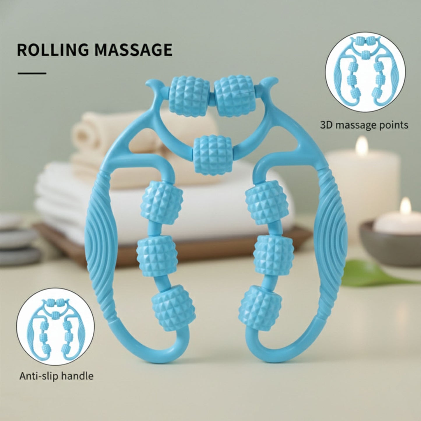 Handheld Body Massage Roller For Legs Arms  Muscle Relaxation (1 Pc)