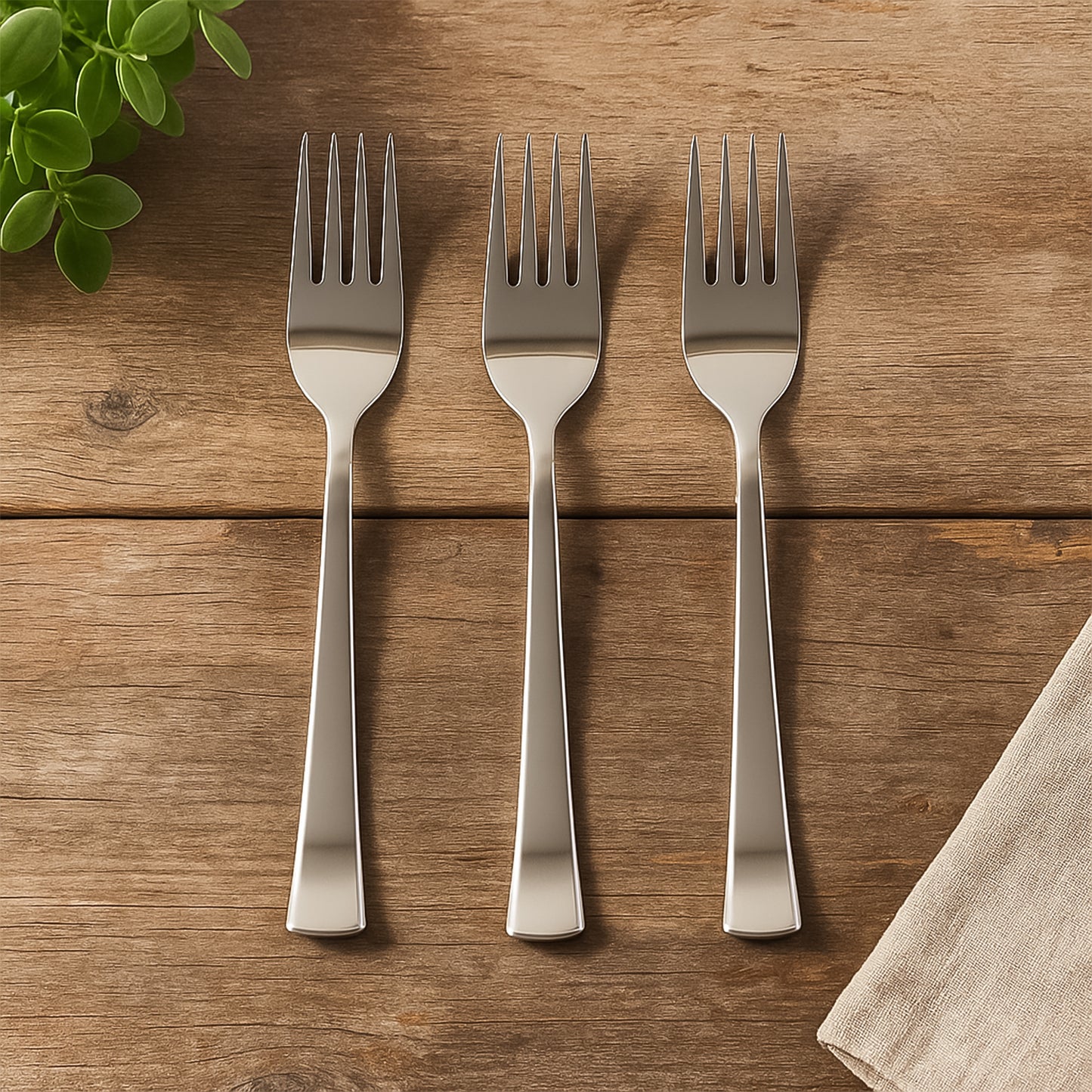 Premium Stainless Steel Dinner Fork - (3 Pc  Set)