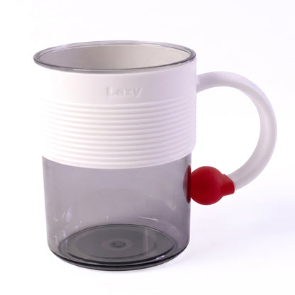 Transparent Plastic Tea And Coffee Mug With Ring Handle For Home Office (1 Pc)
