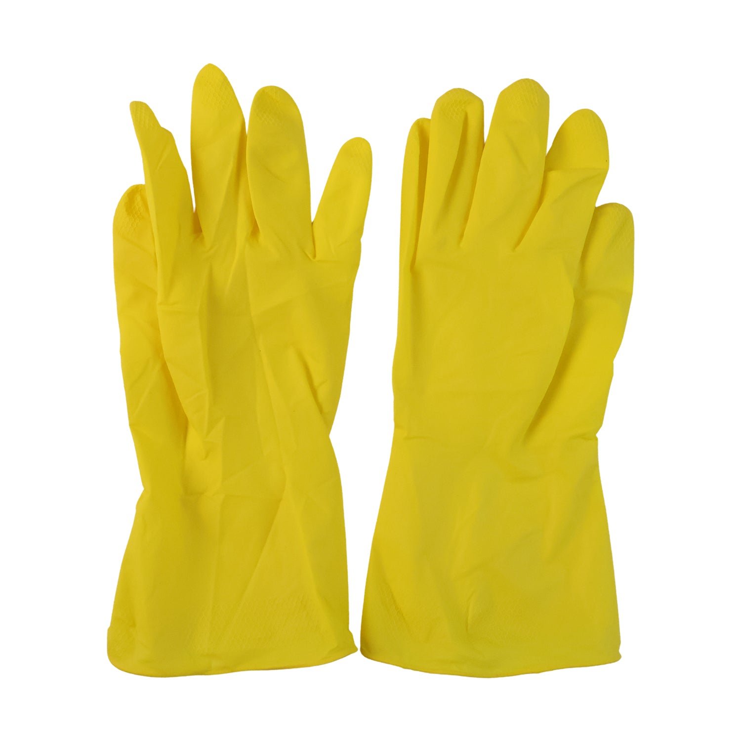 Large Yellow Cleaning Rubber Gloves Reusable Kitchen Dishwashing (1 Pair)