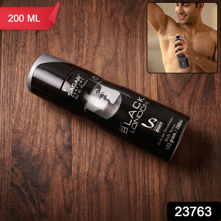 Sagar Just Black London Perfume Body Spray Deodorant For Men (200 Ml)