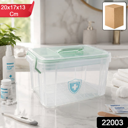 Plastic Medicine Storage Box With Lid For First Aid Tablet  Healthcare Organizer (1 Pc)