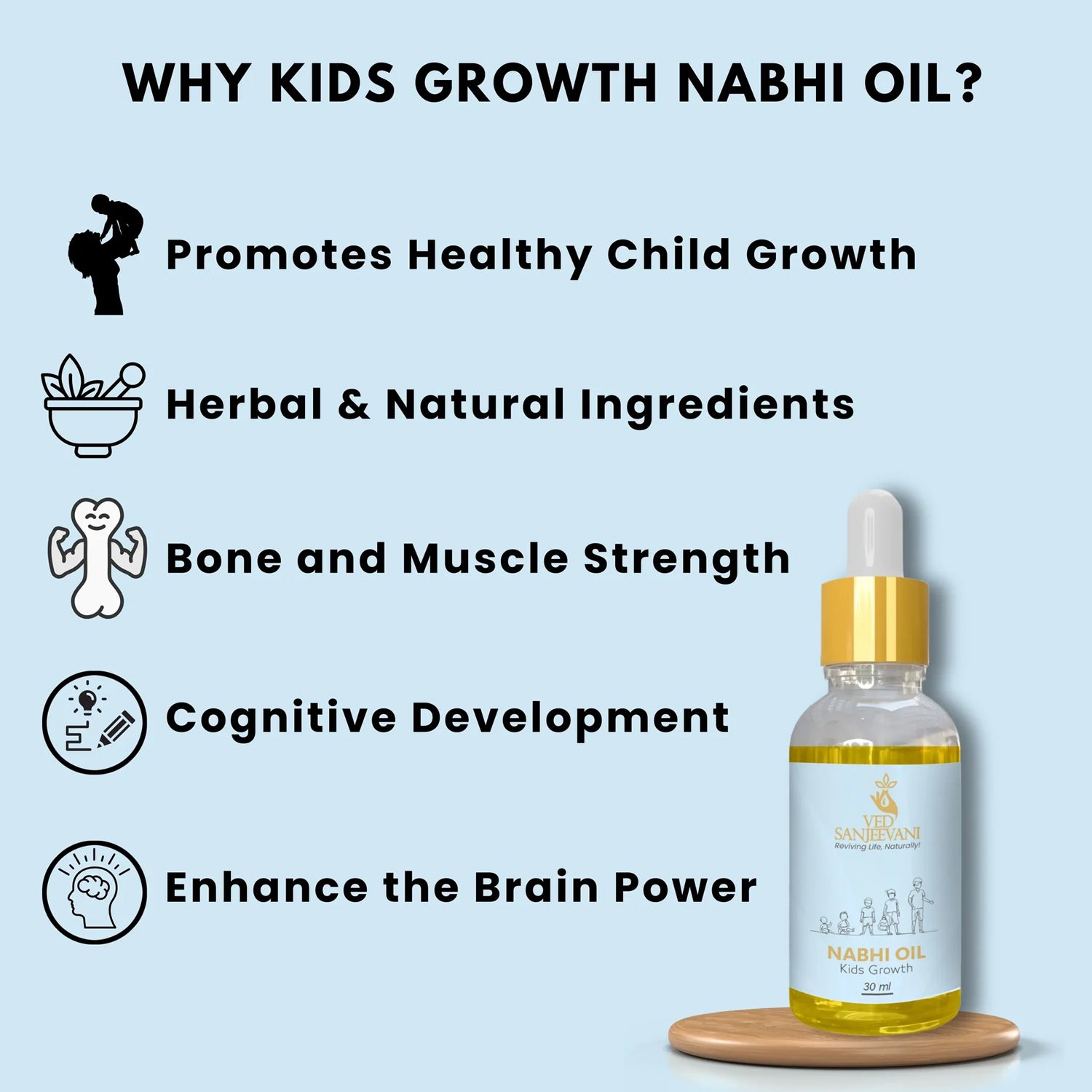 Ved Sanjeevani Nabhi Oil For Kids Growth (30ml  1 Pc)