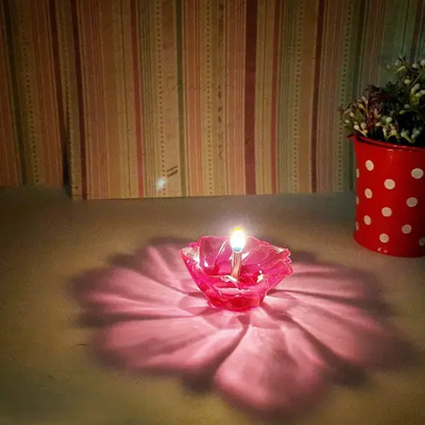 Colourful Reflection Diya Combo Plastic Candle Cup With Multi Shape (12 Pcs Set)
