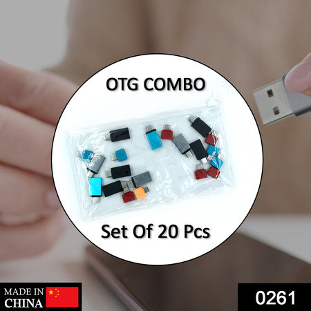 0261 Otg Type C  Usb To Micro Usb Adapter For Android Mobile Smart Phones  Tablets With Zip Pouch (Pack Of 20)