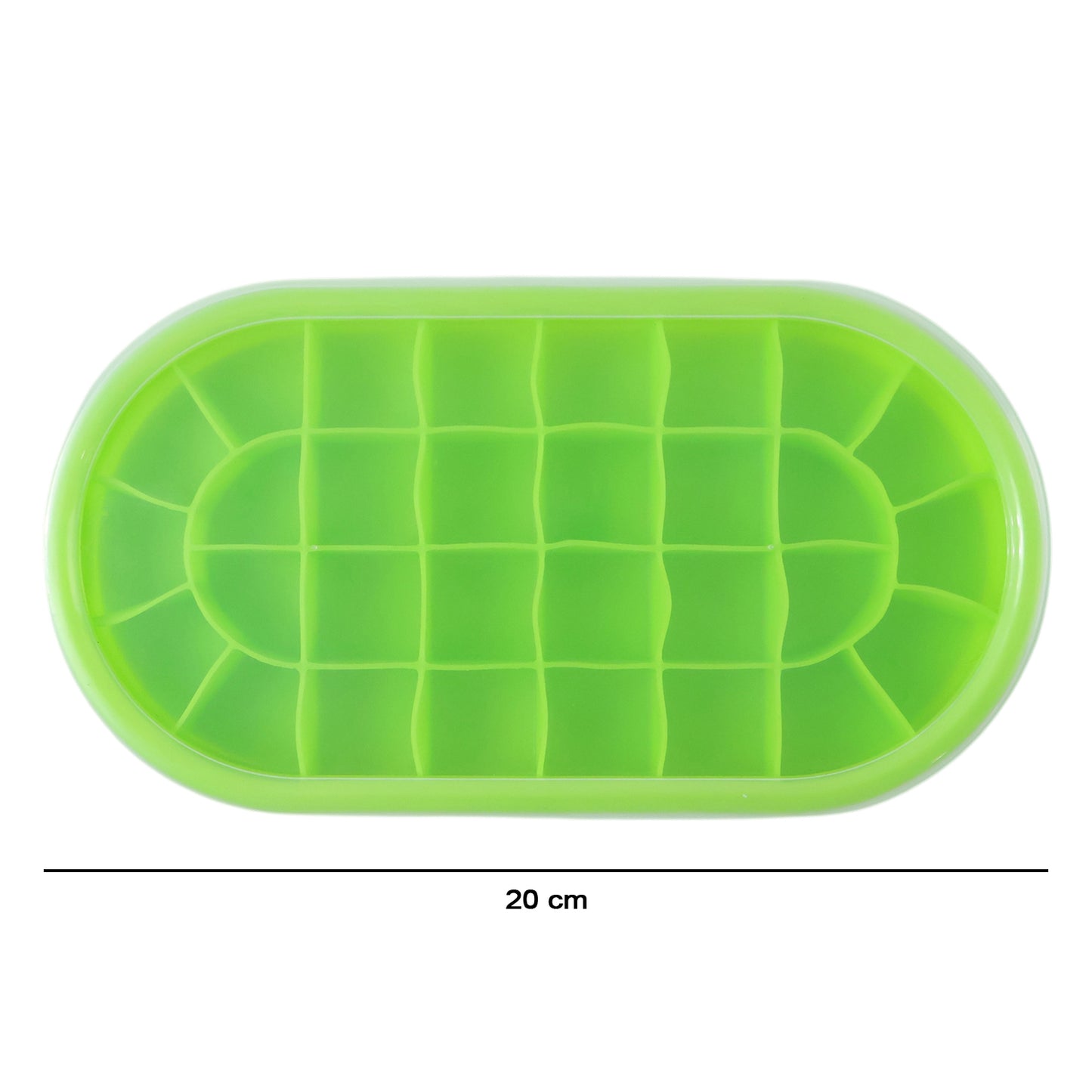 Premium Oval Silicone Ice Cube Tray With Lid (1 Pc)