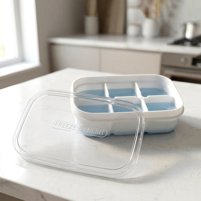 Mini Plastic 6 Cavity Ice Tray - Freeze  Fresh Compact Ice Cube Tray
