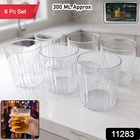 Premium Transparent Drinking Glass Set (6 Pc Set 300 Ml Approx)